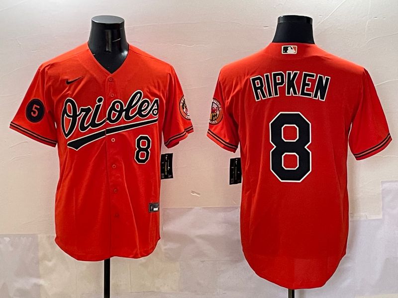 Men Baltimore Orioles #8 Ripken Orange Game 2025 Nike MLB Jersey style 5091